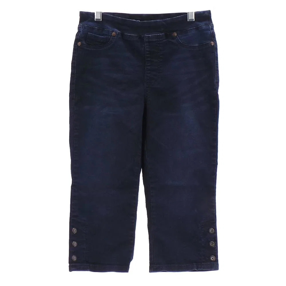 DG2 by Diane Gilman FLEXstretch Denim Pull-On Pedal Pusher Indigo - Petite